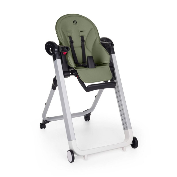 Scaun de masa, Petite&Mars, Tasty, Multifunctional, Pana la 15 kg, Reglabil pe inaltime in 7 pozitii, Spatar reglabil pana la 175 grade, cu roti, Aluminiu, Mature Olive [6]
