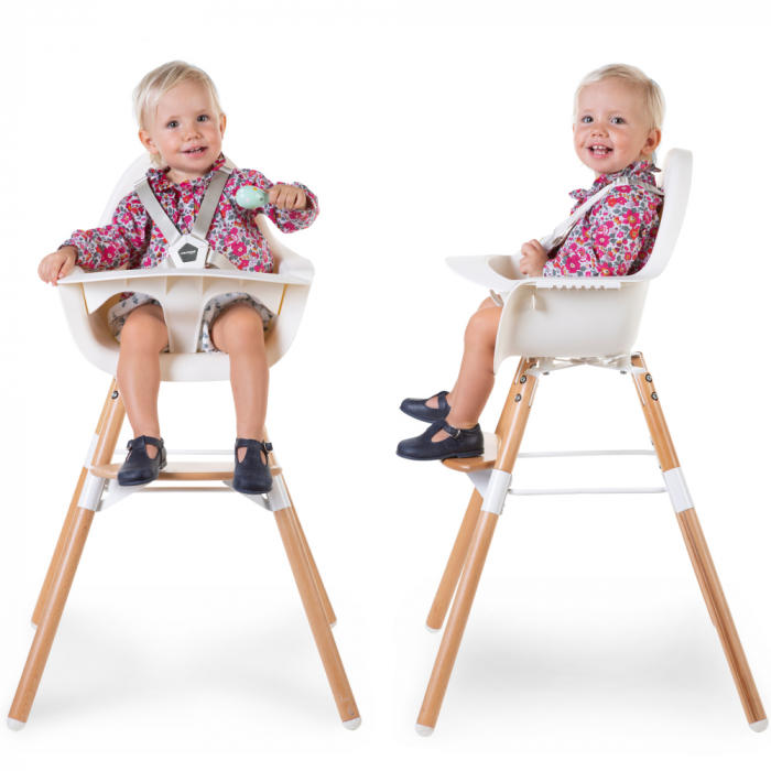 Scaun de masa reglabil in inaltime Childhome Evolu 2 Natural inchis/Alb transparent [7]