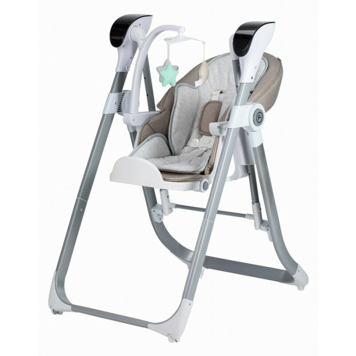 Scaun de masa si balansoar, FreeON, Oli Deluxe, 2 in 1, Transformabil, Multifunctional, cu melodii de leagan, 0 luni+, Beige [9]