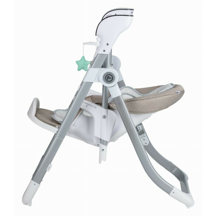 Scaun de masa si balansoar, FreeON, Oli Deluxe, 2 in 1, Transformabil, Multifunctional, cu melodii de leagan, 0 luni+, Beige [12]