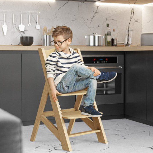 Scaun masa copii pliabil din lemn 4 in 1 Morsel Natur [3]