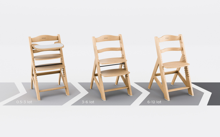 Scaun masa copii pliabil din lemn 4 in 1 Morsel Natur [9]