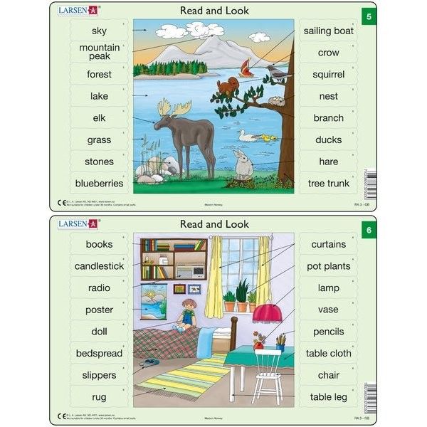Set 10 Puzzle-uri Read and Look 1 -10 (EN), 16 piese Larsen LRRA1 [3]