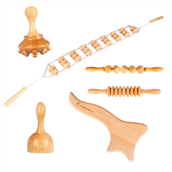 Set Accesorii Masaj din Lemn inSPORTline Teriva Set [2]