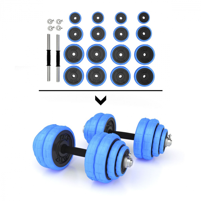SET DE GANTERE 30 KG HMS BARBELL [12]