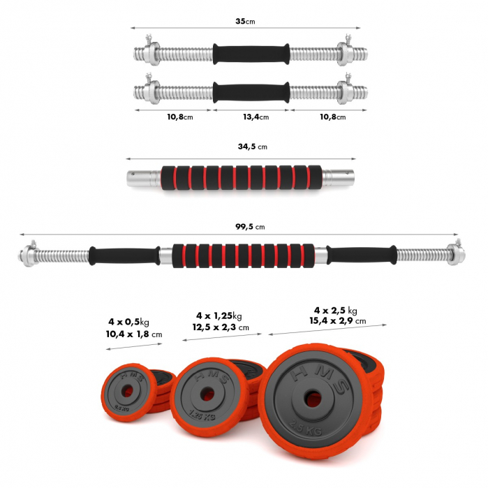 Set Haltera si Gantere Reglabile HMS SGGX20 20 kg [9]