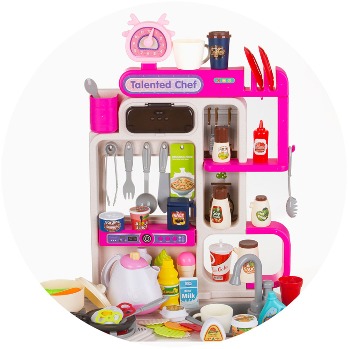 Set jucarie Chipolino Kitchen 93 cm cu sistem de curgere apa, lumini, sunete si 113 accesorii [7]
