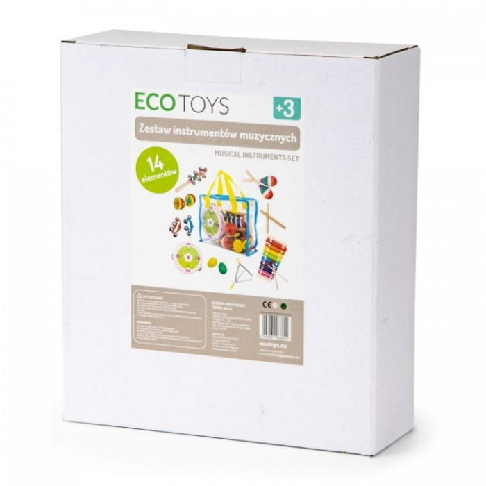 Set muzical din lemn cu 14 instrumente + geanta Ecotoys MK0700301 [3]