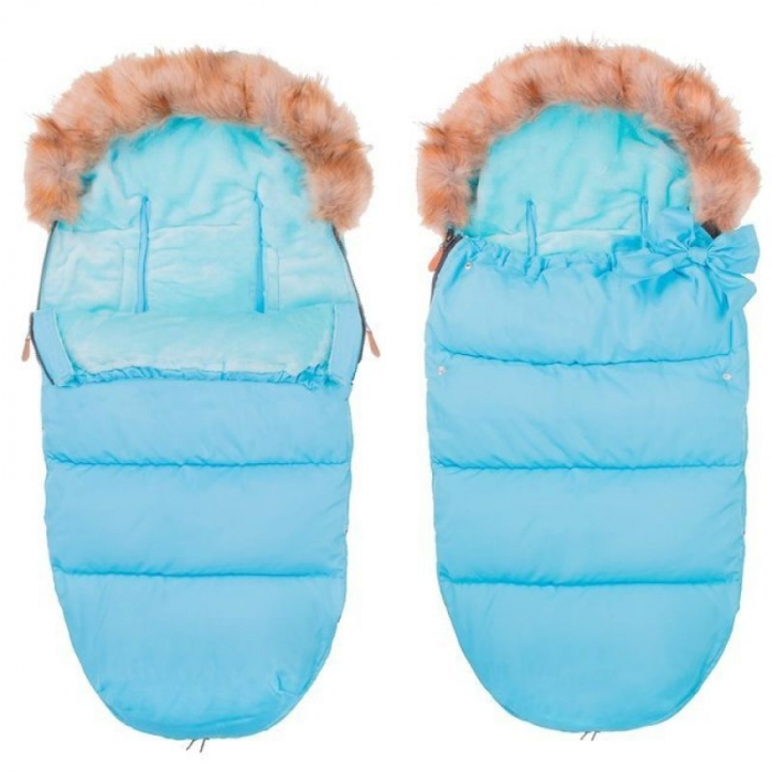 Springos - Sac iarna carucior cu blanita detasabila Mevis Delux All Blue [7]