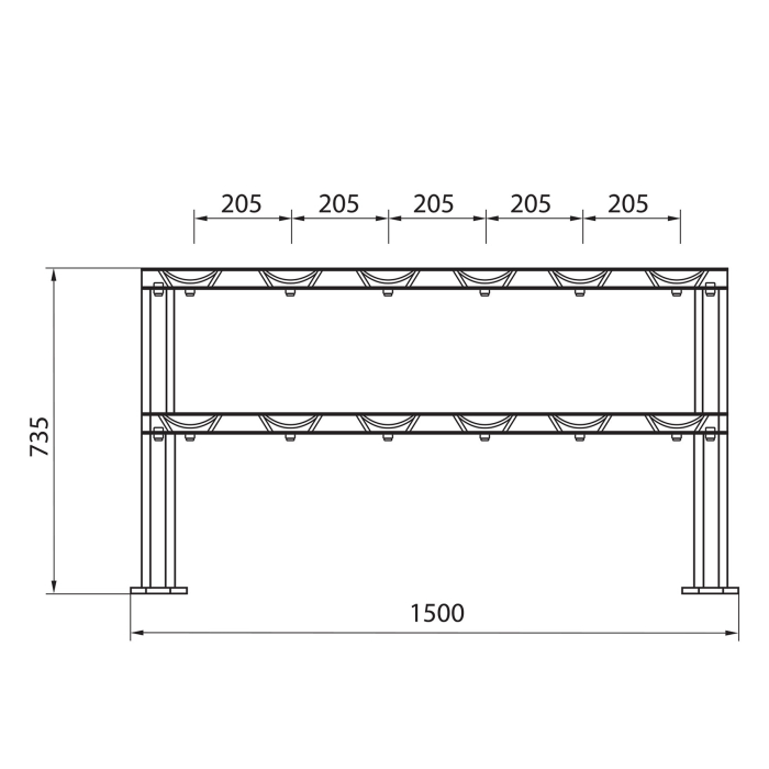Suport gantere HMS STR48 pentru 6 perechi [5]