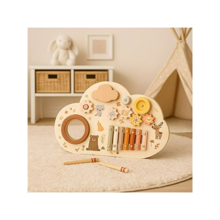 Tablita cu activitati, Baby Mix, cu animale, din lemn [2]