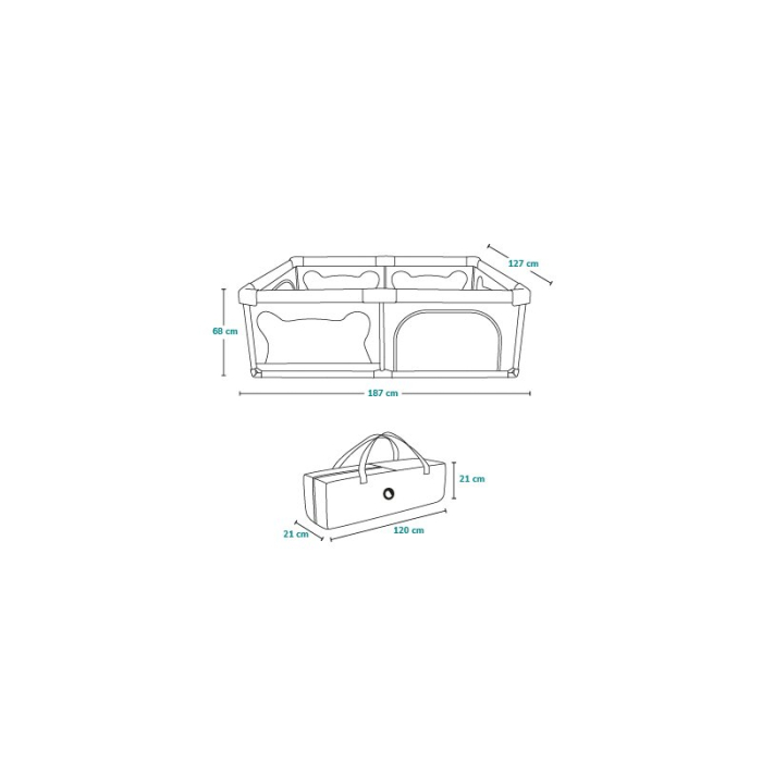 Tarc de joaca copii Lionelo Willow 127 x 187 cm [36]