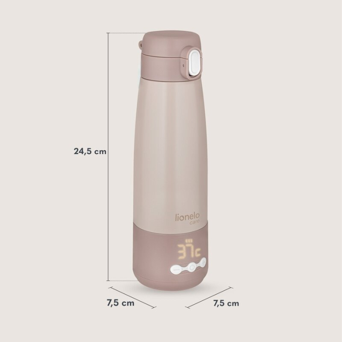 Termos inteligent cu incalzire, Lionelo, ThermUp Bottle, Incalzeste in 3.5 min, Mentine temperatura pana la 20 h, Constructie vidata cu 5 straturi, Capacitate 350 ml, USB-C, 5 setari de temperatura: 3 [9]
