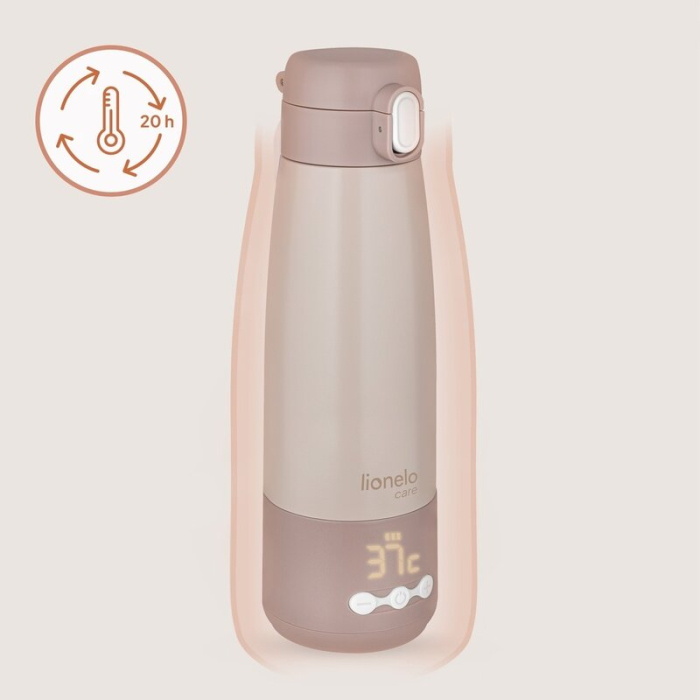 Termos inteligent cu incalzire, Lionelo, ThermUp Bottle, Incalzeste in 3.5 min, Mentine temperatura pana la 20 h, Constructie vidata cu 5 straturi, Capacitate 350 ml, USB-C, 5 setari de temperatura: 3 [17]