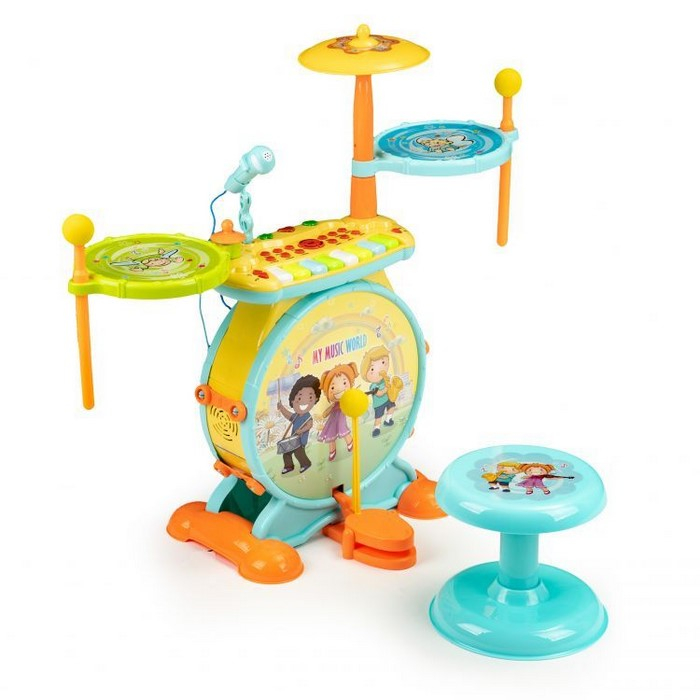 Tobe, pian si microfon pentru karaoke 2 in 1 cu LED Ecotoys HC490483 [3]
