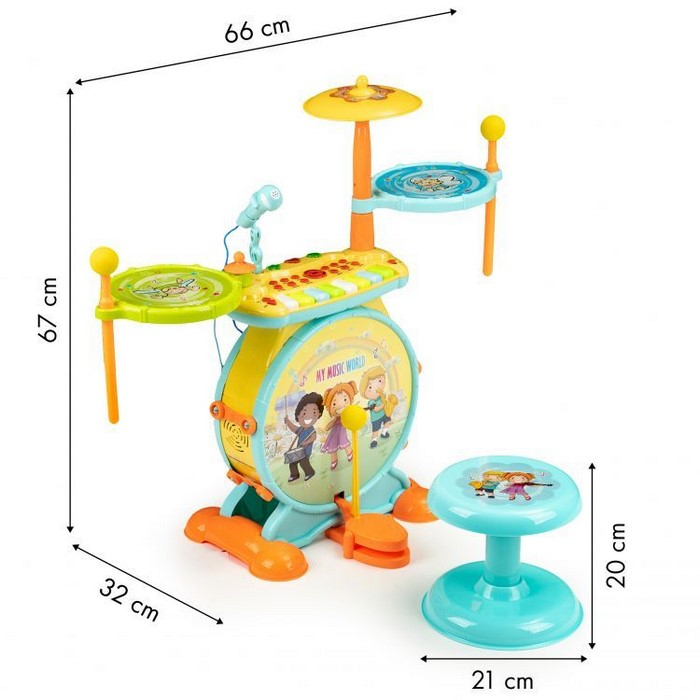 Tobe, pian si microfon pentru karaoke 2 in 1 cu LED Ecotoys HC490483 [5]
