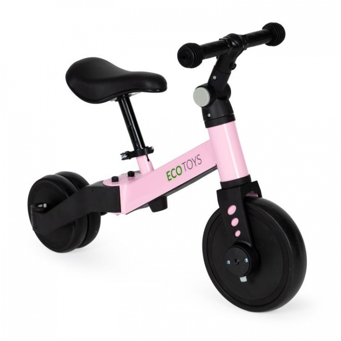 Tricicleta cu pedale si maner 2 in 1 Ecotoys YM-BT-6 - Roz [5]