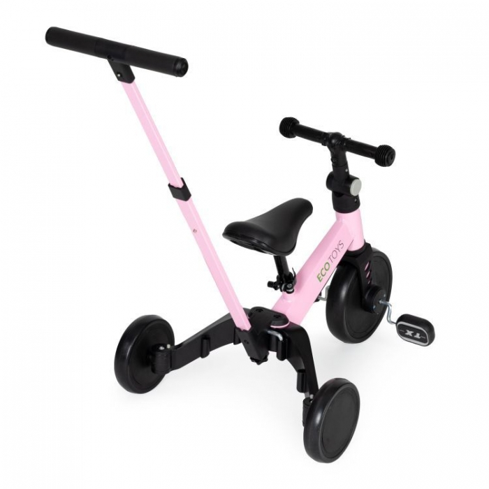 Tricicleta cu pedale si maner 2 in 1 Ecotoys YM-BT-6 - Roz [4]