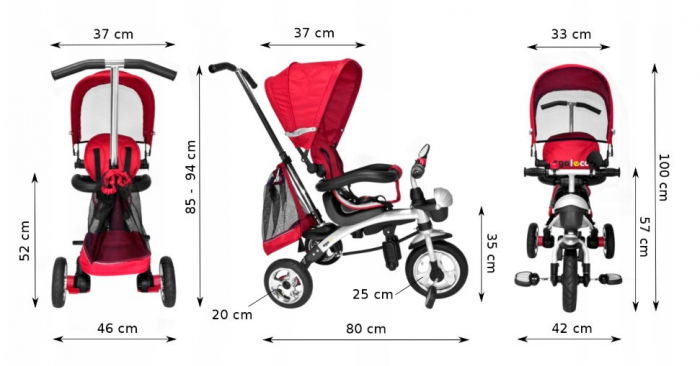 Tricicleta Multifunctionala 10 in 1 Egaleco cu Roti Gonflabile [13]