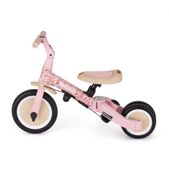 Tricicleta, Petite&Mars, Turbo, Editie limitata, 5 in 1, Multifunctionala, Vehicul de impins, Bicicleta cu/fara pedale, Cu maner de ghidaj, Detasabil, Roti din cauciuc, Pana la 25 kg, 1.5-5 ani, Rosy  [9]