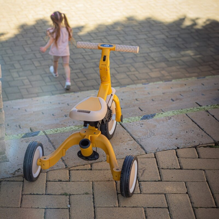 Tricicleta, Petite&Mars, Turbo, Editie limitata, 5 in 1, Multifunctionala, Vehicul de impins, Bicicleta cu/fara pedale, Cu maner de ghidaj, Detasabil, Roti din cauciuc, Pana la 25 kg, 1.5-5 ani, Dino [33]