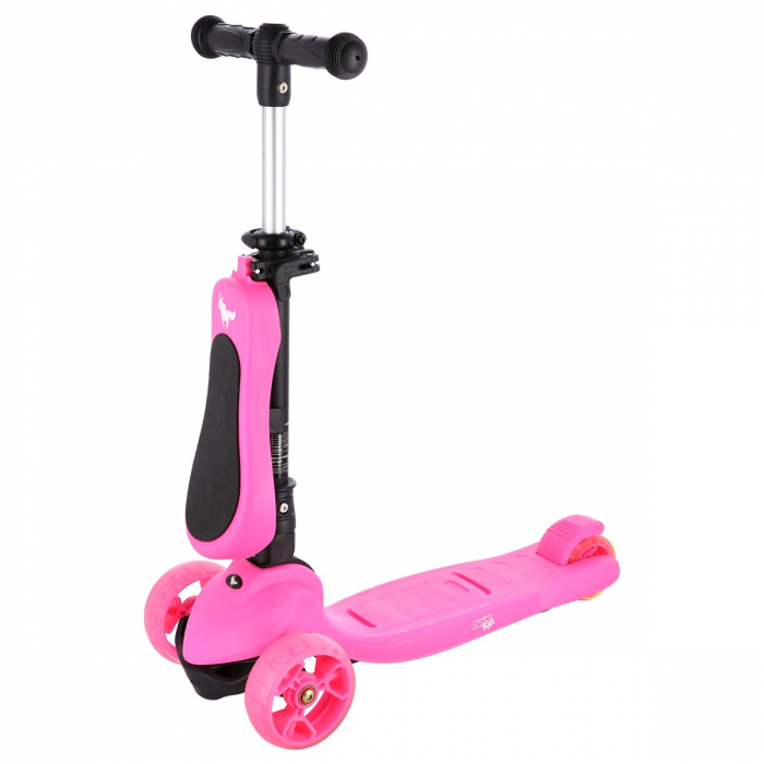 Trotineta 2in1 Nils Fun HLB12 2in1, 120 mm, Roz [2]