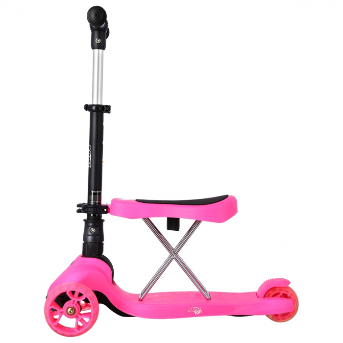 Trotineta 2in1 Nils Fun HLB12 2in1, 120 mm, Roz [4]