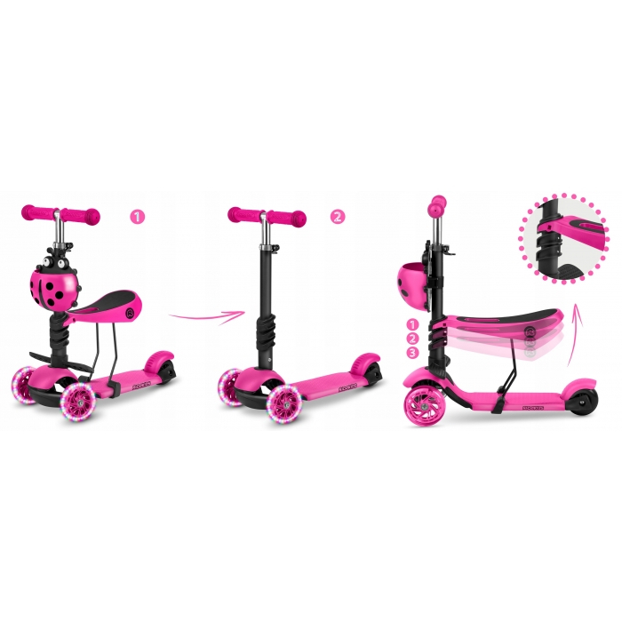 Trotineta 3 in 1 cu roti cu LED Ricokids Buggy [2]
