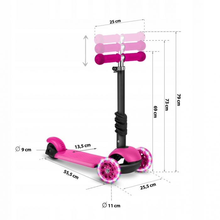 Trotineta 3 in 1 cu roti cu LED Ricokids Buggy [9]