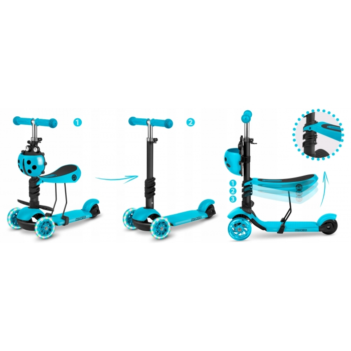 Trotineta 3 in 1 cu roti cu LED Ricokids Buggy [2]