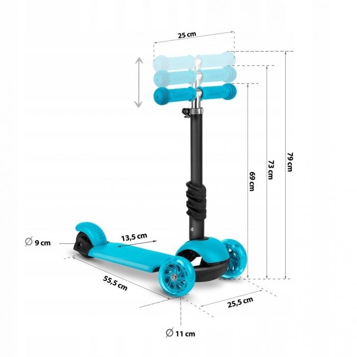 Trotineta 3 in 1 cu roti cu LED Ricokids Buggy [9]