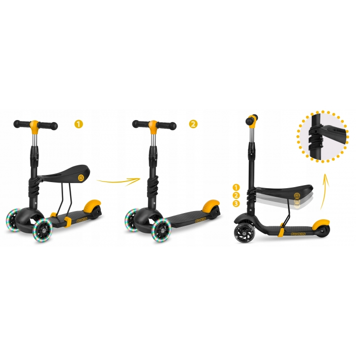 Trotineta 3 in 1 cu roti cu LED Ricokids Cubi [2]