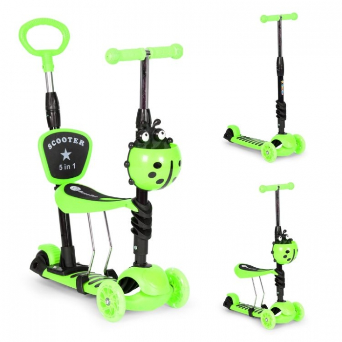 Trotineta 5 in 1 cu sezut si 3 roti cu LED Ecotoys YM-SW-6 [2]