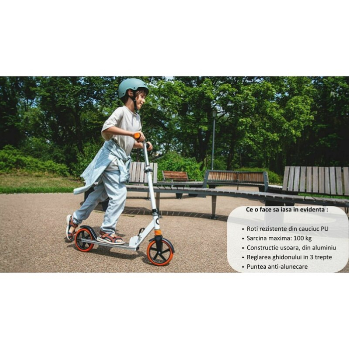 Trotineta, Lionelo, Luca, pentru copii sau adulti, Ultrapliabila, Pana la 100 Kg, Conform cu standardul european de securitate EN14619, Roz [27]