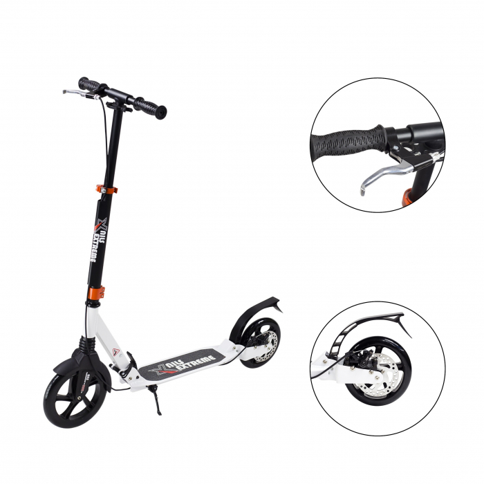 Trotineta Nils Extreme HA230T Roti PU 230mm/200mm - Alb/Negru [11]