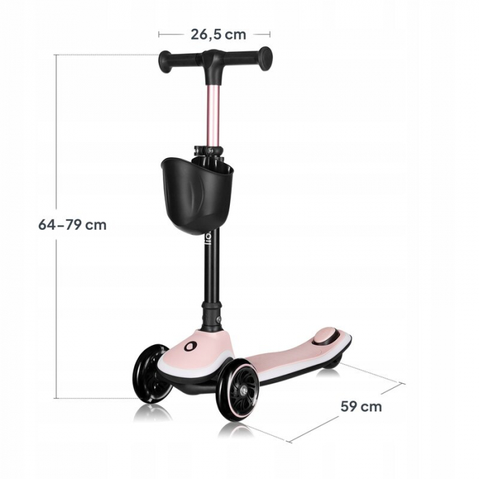 Trotineta pentru copii Lionelo Mey ultrapliabila cu lumini si cosulet pana la 50 Kg [16]