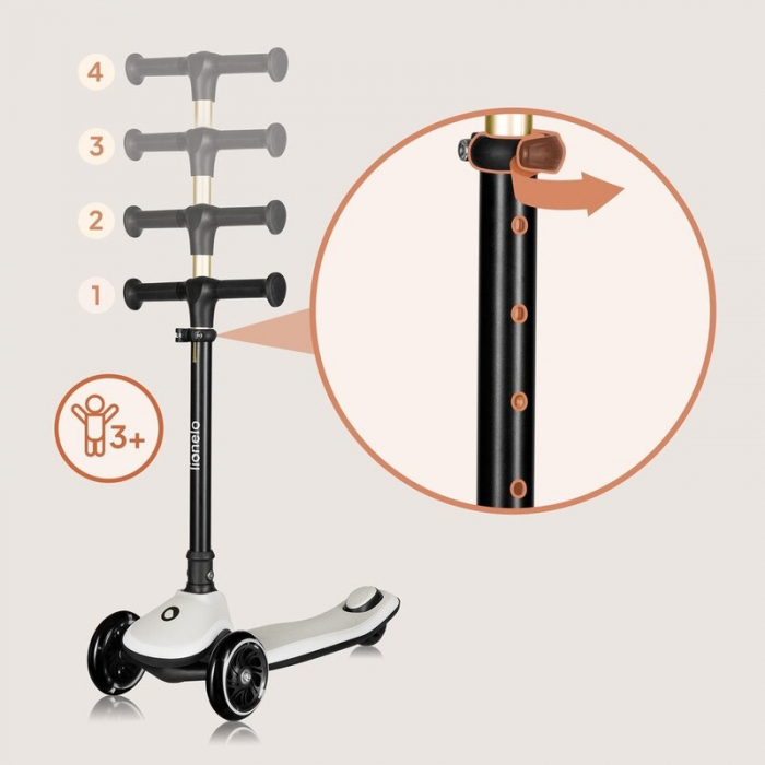 Trotineta pentru copii Lionelo Mey ultrapliabila cu lumini si cosulet pana la 50 Kg [25]