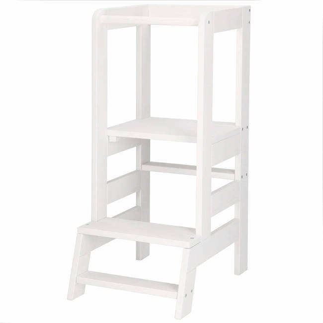 Turn de invatare ajustabil Learning Tower, tip Montessori, alb [5]