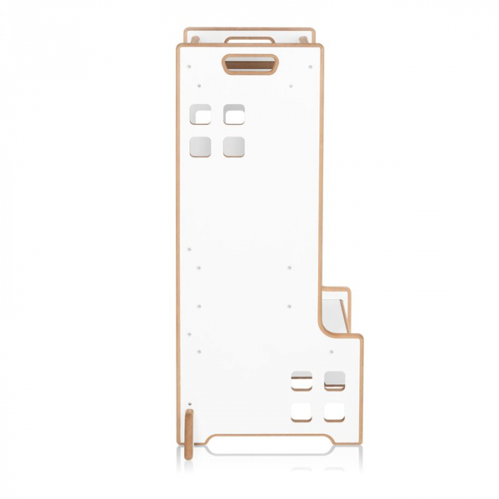 Turn de invatare Montessori Lionelo cass Functie de raft pentru carti Pana la 30 kg 12 luni - 6 ani Din MDF si furnir 3 trepte de inaltime Alb [5]