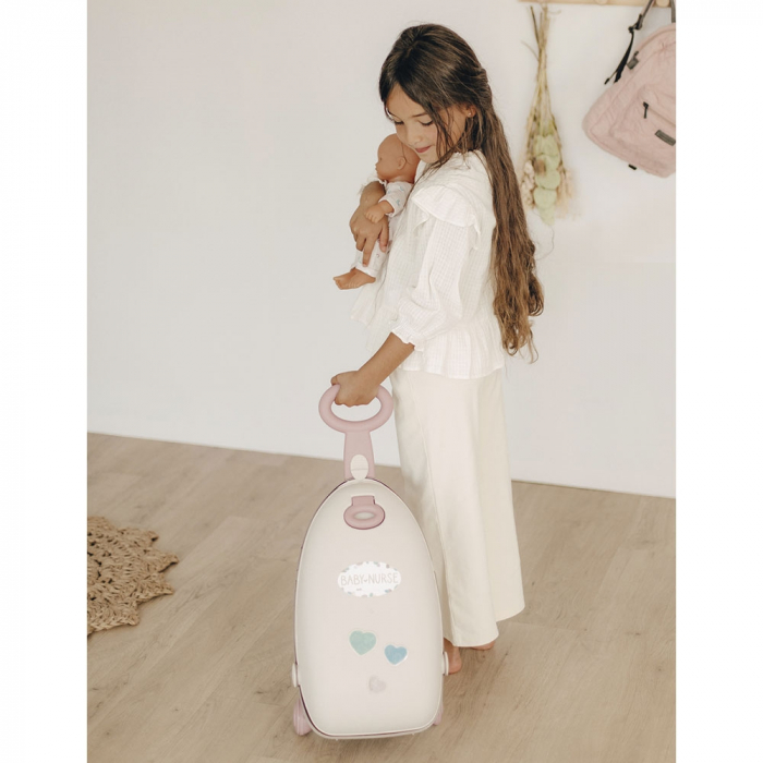 Valiza multifunctionala pentru papusi Smoby Baby Nurse 3 in 1 maro [7]