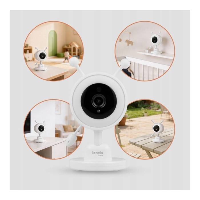 Video monitor, Lionelo, Babyline 3.4, Ecran LCD de 3.5 inch, Raza de actiune pana la 300 m, Conectare 4 camere, Autonomie 8 h, Lampa RGB incorporata, Cantece de leagan, Zoom 4X, Mod nocturn, Alb [24]