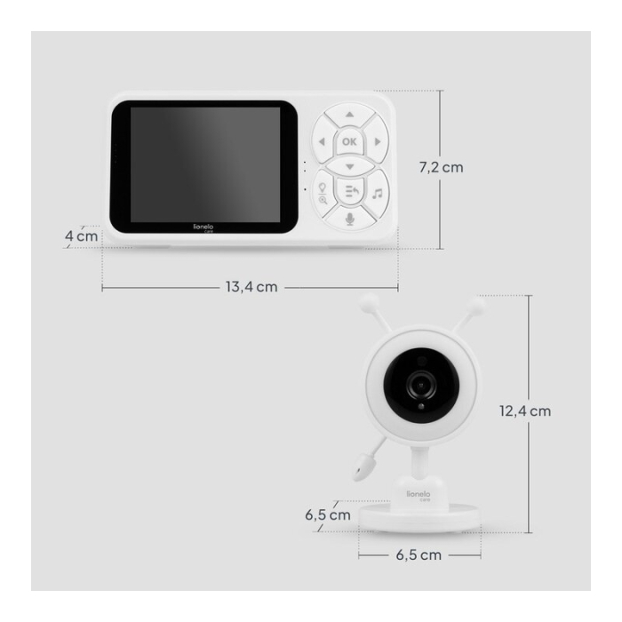 Video monitor, Lionelo, Babyline 3.4, Ecran LCD de 3.5 inch, Raza de actiune pana la 300 m, Conectare 4 camere, Autonomie 8 h, Lampa RGB incorporata, Cantece de leagan, Zoom 4X, Mod nocturn, Alb [33]
