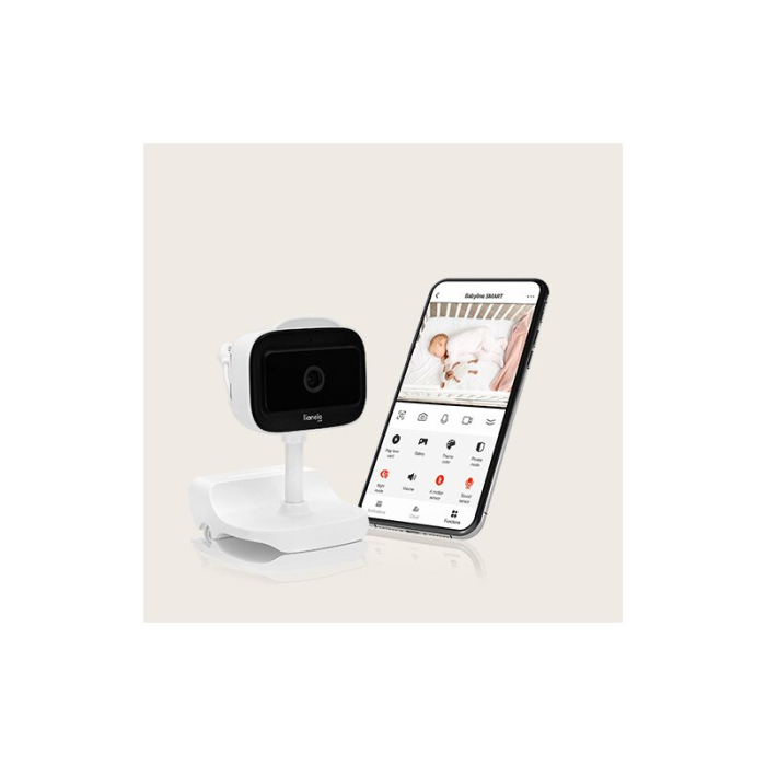Video monitor, Lionelo, Babyline Go, Cu aplicatia dedicata Lionelo Smart, Mod de noapte 8m, Cu functie de iluminare, Pana la 5h functionare wireless, Comunicare bidirectionala, Rotatie 180 grade, Alb [14]