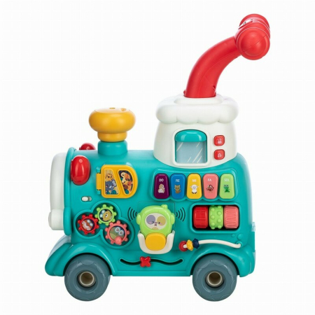 Antemergator 5 in 1 Magic Train, Free2Move, cu diverse activitati de joaca, Panou Educational, Efecte sonore si luminoase, Green [13]