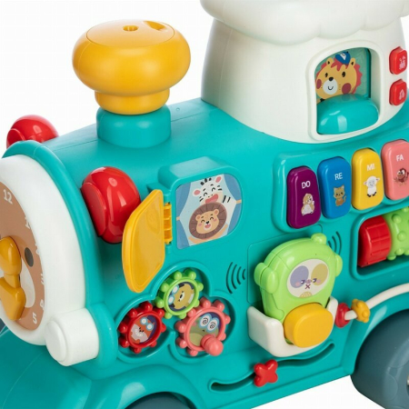 Antemergator 5 in 1 Magic Train, Free2Move, cu diverse activitati de joaca, Panou Educational, Efecte sonore si luminoase, Green [10]