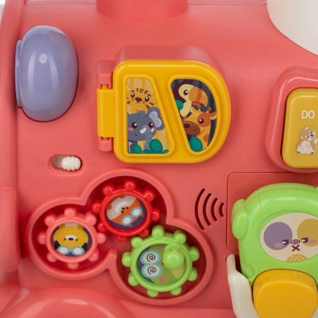 Antemergator 5 in 1 Magic Train, Free2Move, cu diverse activitati de joaca, Panou Educational, Efecte sonore si luminoase, Pink [16]