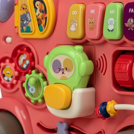 Antemergator 5 in 1 Magic Train, Free2Move, cu diverse activitati de joaca, Panou Educational, Efecte sonore si luminoase, Pink [8]