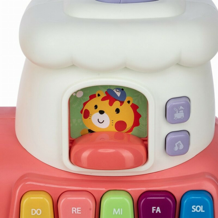 Antemergator 5 in 1 Magic Train, Free2Move, cu diverse activitati de joaca, Panou Educational, Efecte sonore si luminoase, Pink [18]