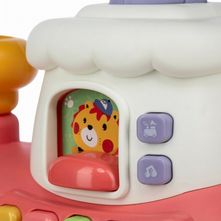 Antemergator 5 in 1 Magic Train, Free2Move, cu diverse activitati de joaca, Panou Educational, Efecte sonore si luminoase, Pink [10]