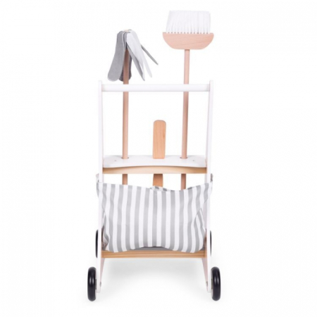 Antemergator din lemn cu aspirator si elemente pentru curatenie Ecotoys W10D200B [4]